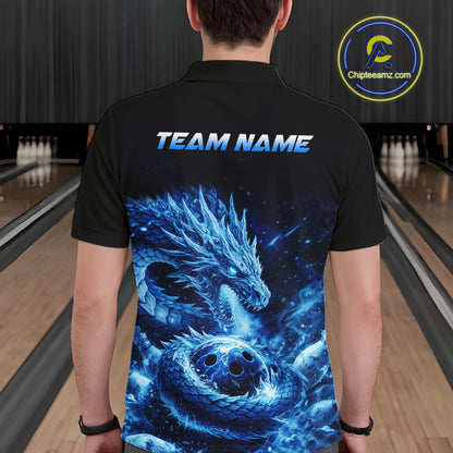 Ice Dragon Bowling Team Shirt Custom Bowling Jersey for Men Bowling Outfit QZT997