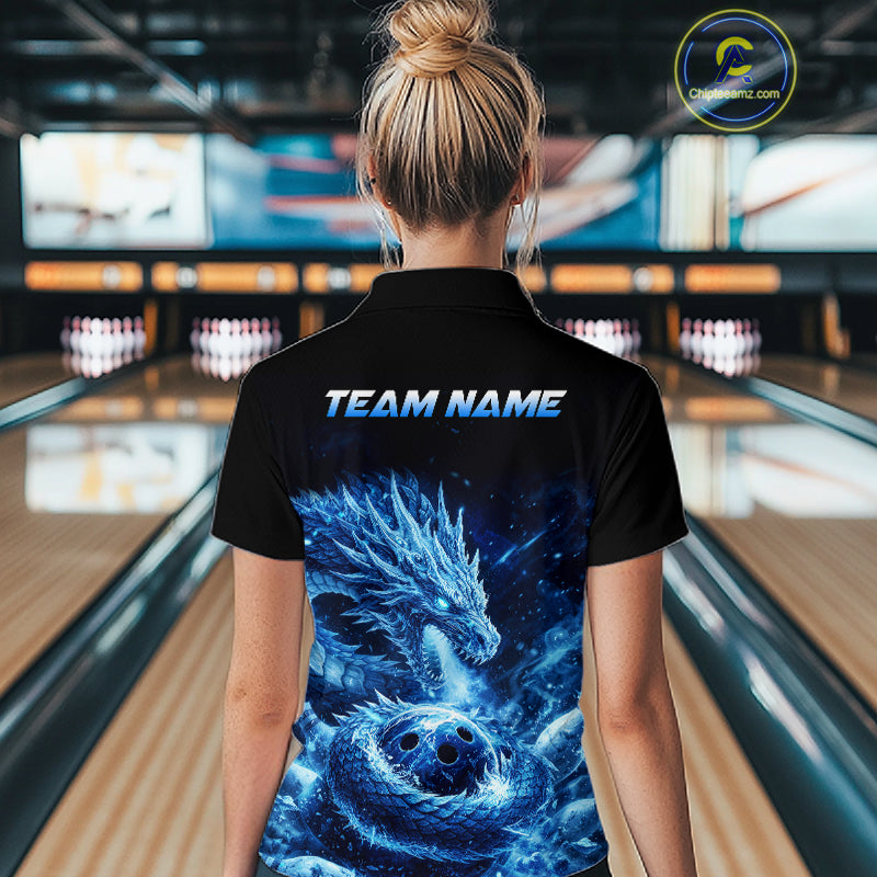Ice Dragon Bowling Team Shirt Custom Bowling Jersey for Women Bowling Outfit QZT997