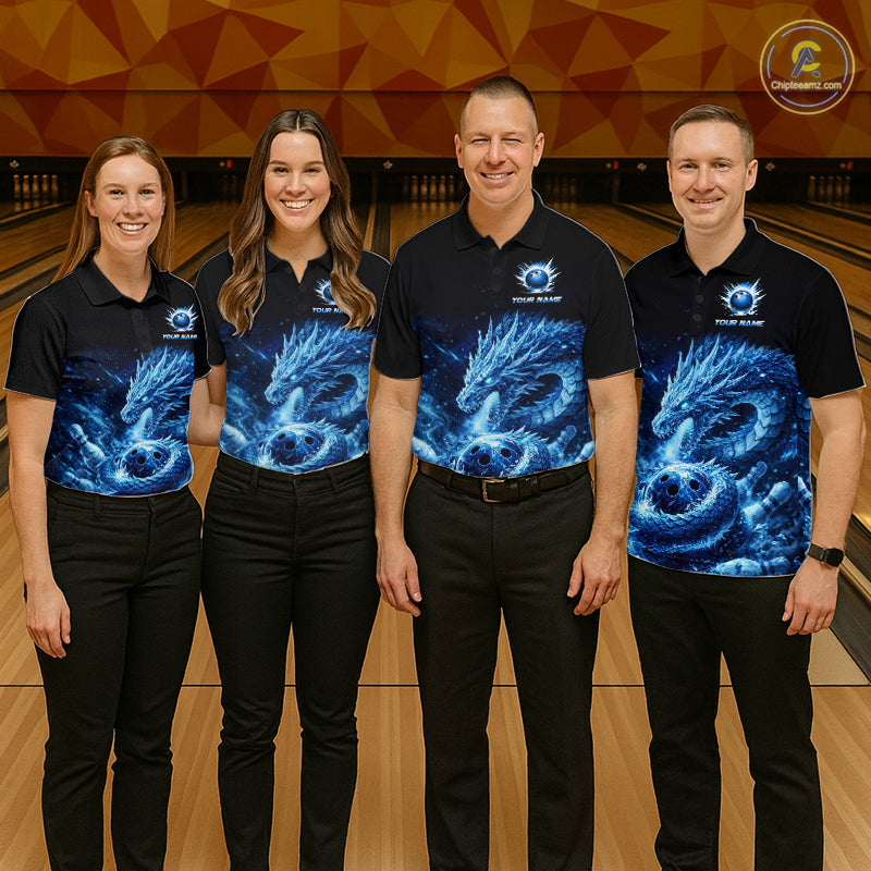 Ice Dragon Bowling Team Shirt Custom Bowling Jersey for Women Bowling Outfit QZT997