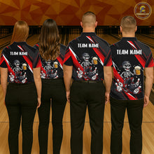 Load image into Gallery viewer, Funny Skeleton &amp; Beer Bowling Shirt Custom Red Bowling Jersey Polo &amp; 1/4 Zip Outfit for Men QZT830