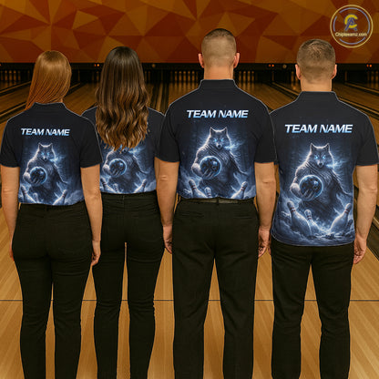 Custom Wolf Bowling Team Shirt for Men Bowling League Jersey Polo & Quarter-Zip Bowling Shirt QZT880