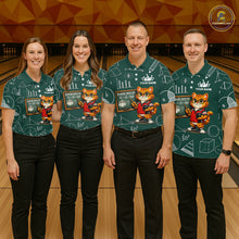 Load image into Gallery viewer, Funny Cat Bowling Math Shirt Personalized Polo &amp; 1/4 Zip Shirt Bowling Team Jersey for Women QZT926
