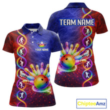 Load image into Gallery viewer, Personalized DNA Bowling Shirt for Women Bowling Team League Polo &amp; 1/4-Zip Bowling Gift QZT854
