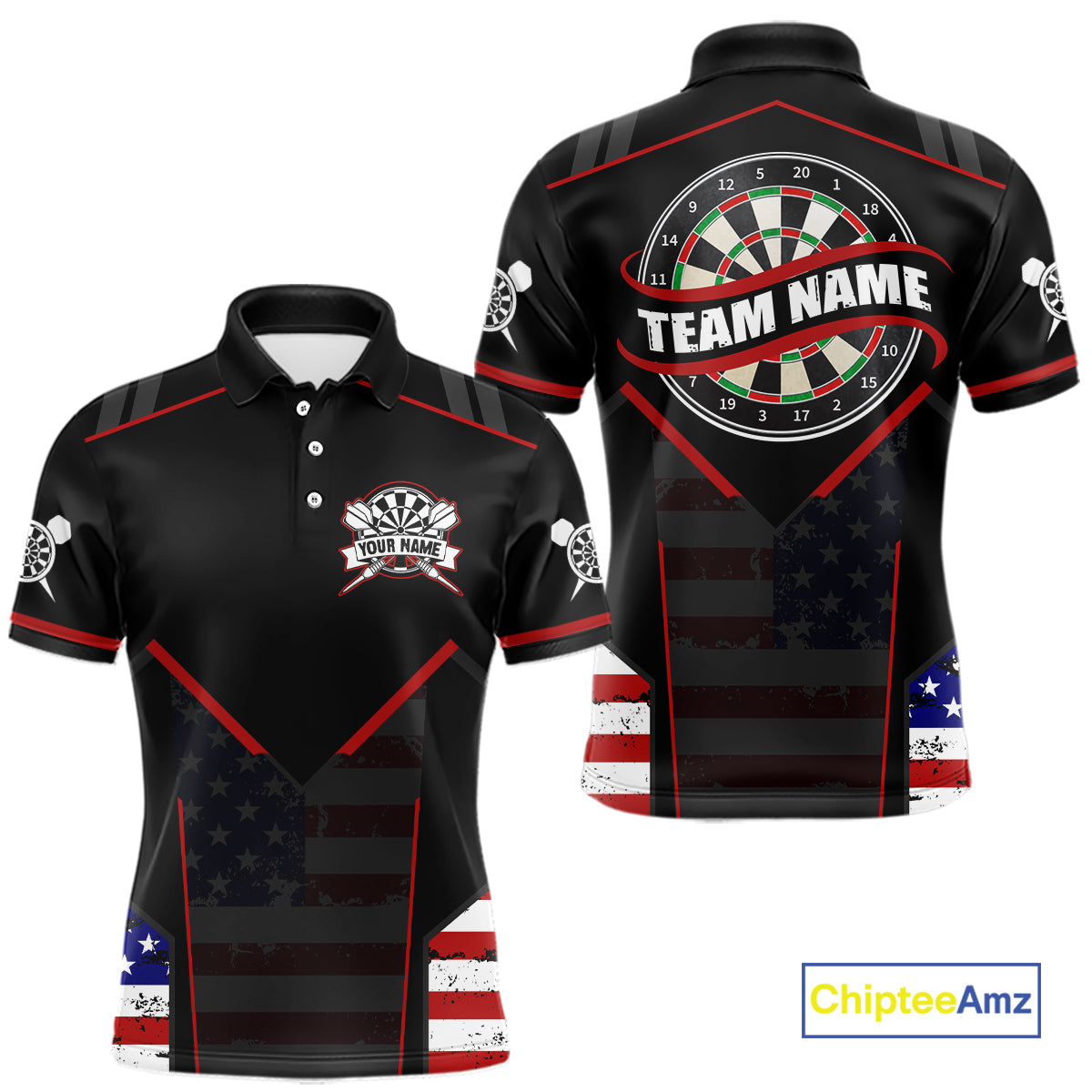Custom American Flag Dart Shirt for Men Patriotic Dart Team Jersey Dartboard Outfit DHT54