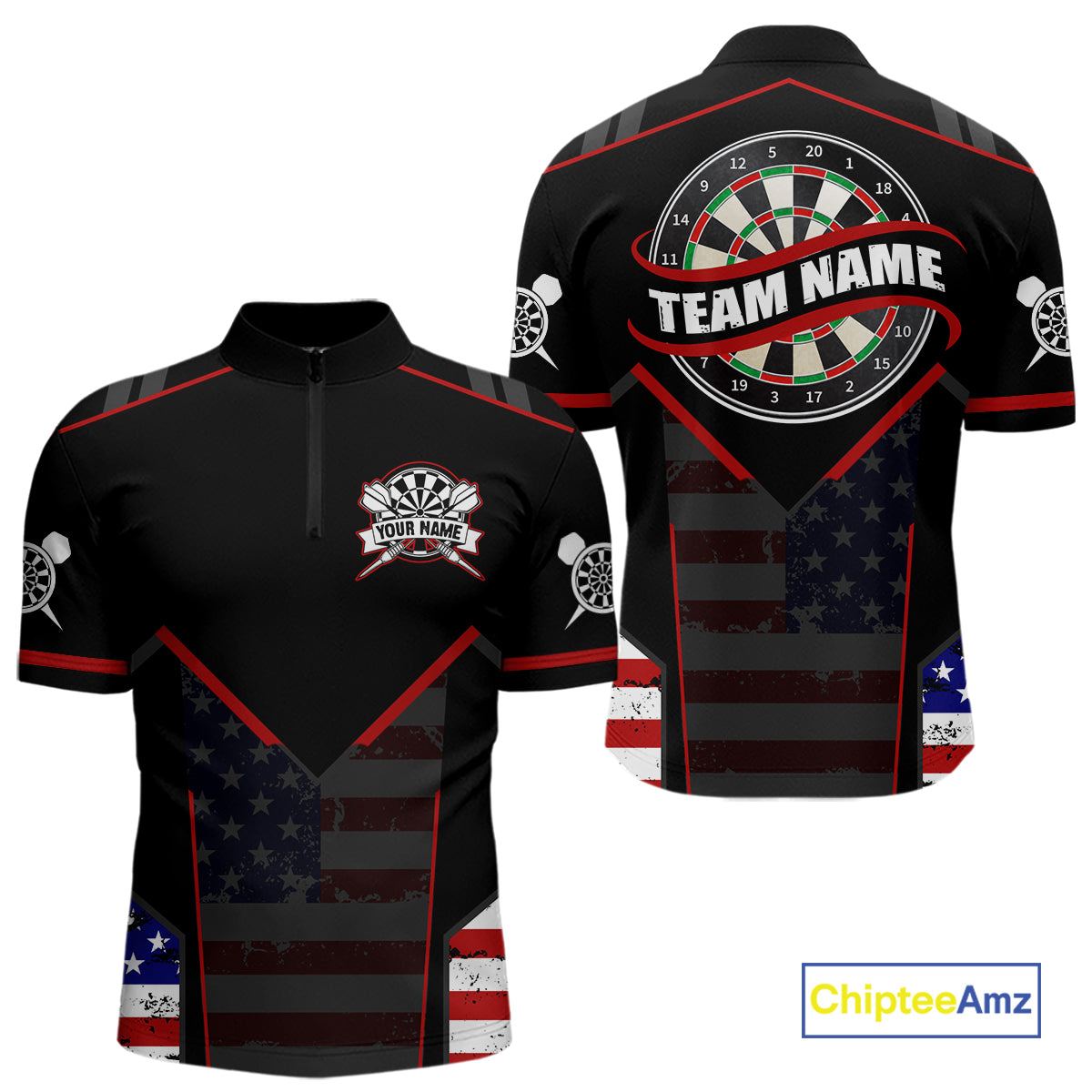 Custom American Flag Dart Shirt for Men Patriotic Dart Team Jersey Dartboard Outfit DHT54