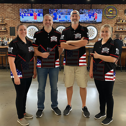 Custom American Flag Dart Shirt for Women Patriotic Dart Team Jersey Dartboard Outfit DHT54