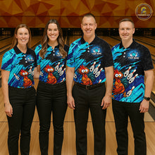 Load image into Gallery viewer, Custom Cyan Chicken Bowling Team Jersey Funny Bowling Shirt for Women Polo &amp; Quarter-Zip QZT1139