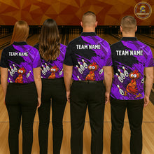 Load image into Gallery viewer, Custom Purple Chicken Bowling Team Jersey Funny Bowling Shirt for Women Polo &amp; Quarter-Zip QZT1139
