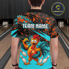 Load image into Gallery viewer, Custom Turquoise Chicken Bowling Team Shirt Funny Bowling Jersey for Men Polo &amp; Quarter-Zip QZT1140