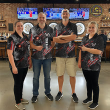 Load image into Gallery viewer, Personalized Skull Dart Team Shirt for Women Custom Red Dart Jersey Polo &amp; 1/4-Zip Dartboard Shirt Outfit DHT23