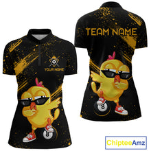 Load image into Gallery viewer, Customized Funny Chicken Billiard  8 Ball Pool Shirts for Women Billiard Jersey for Team Polo &amp; 1/4 Zip BHT4
