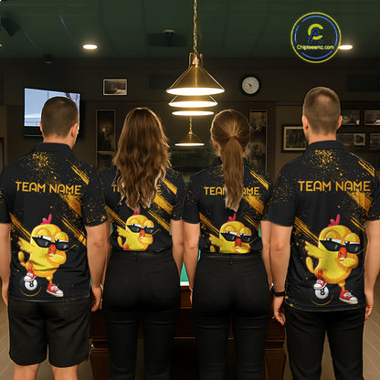 Customized Funny Chicken Billiard  8 Ball Pool Shirts for Men Billiard Jersey for Team Polo & 1/4 Zip BHT4