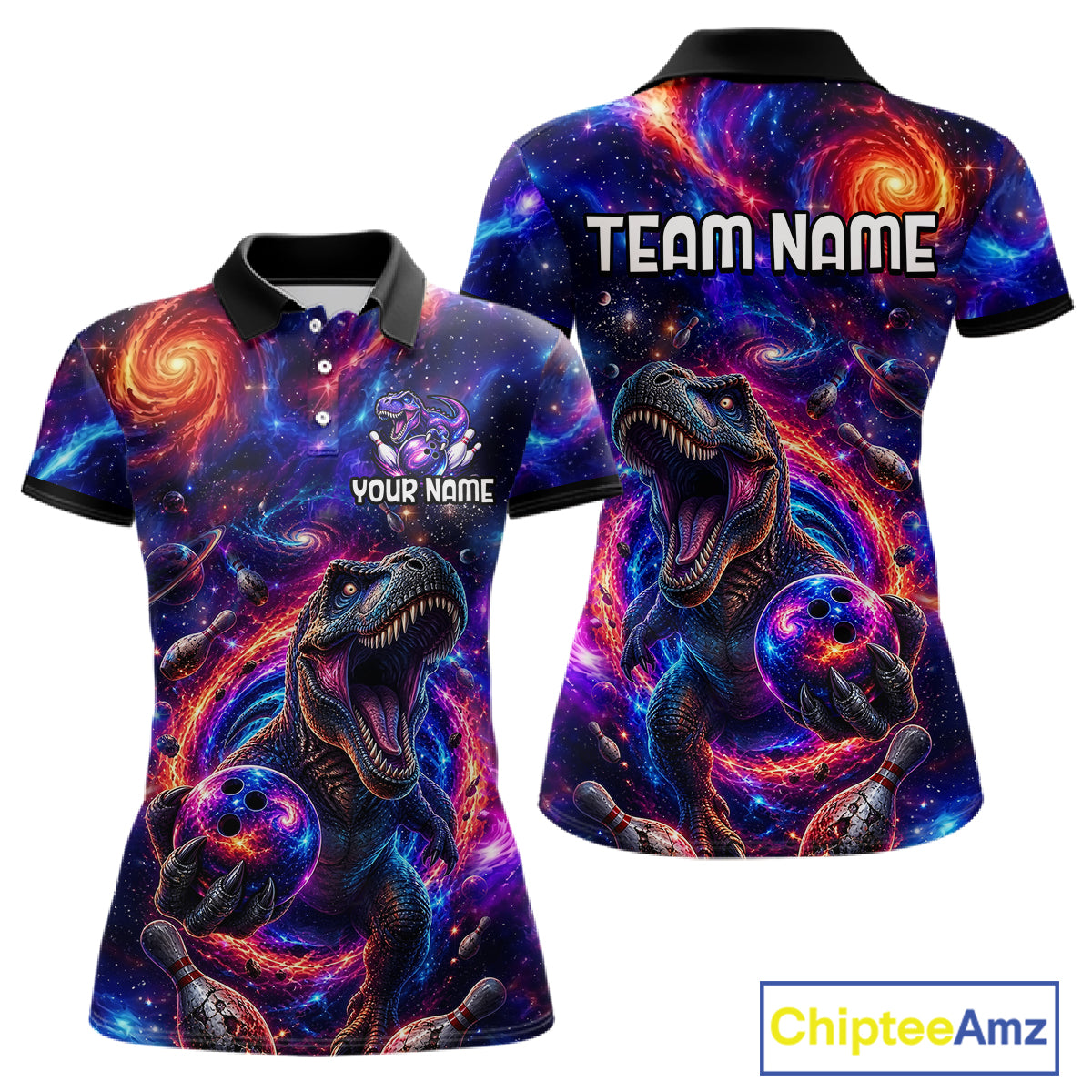 Galaxy Funny Bowling Shirt for Women Custom Bowling League Jersey Polo & Quartr-Zip QZT1022