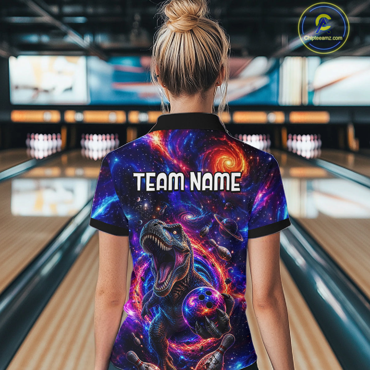 Galaxy Funny Bowling Shirt for Women Custom Bowling League Jersey Polo & Quartr-Zip QZT1022