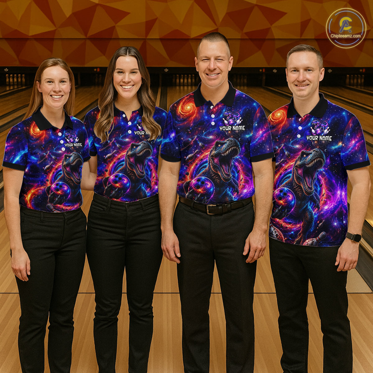 Galaxy Funny Bowling Shirt for Men Custom Bowling League Jersey Polo & Quartr-Zip QZT1022