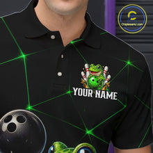 Load image into Gallery viewer, Green Funny Frog Bowling Shirt for Men Custom Bowling Jersey Polo &amp; 1/4 Zip QZT1024