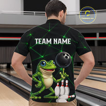 Load image into Gallery viewer, Green Funny Frog Bowling Shirt for Men Custom Bowling Jersey Polo &amp; 1/4 Zip QZT1024