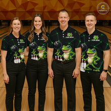 Load image into Gallery viewer, Green Funny Frog Bowling Shirt for Men Custom Bowling Jersey Polo &amp; 1/4 Zip QZT1024