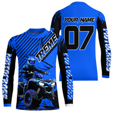 Load image into Gallery viewer, Blue ATV Racing Jersey Upf30+ Custom Motocross Jersey Men Women Extreme Riding Shirt for Kids MHT200
