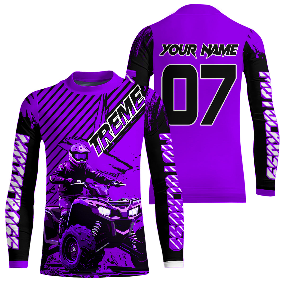 Purple ATV Racing Jersey Upf30+ Custom Motocross Jersey Men Women Extreme Riding Shirt for Kids MHT200