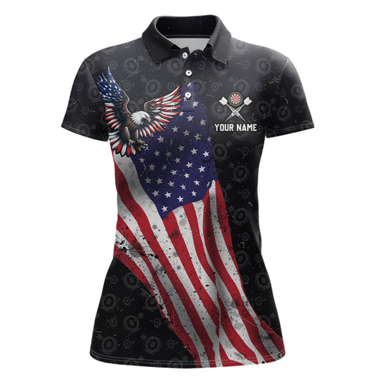 Custom American Eagle Dart Jersey for Women Dartboard Shirt Gift for Dart Players and Teams Polo & 1/4-Zip DHT2