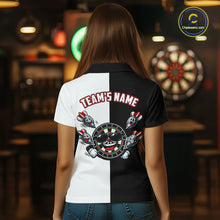 Load image into Gallery viewer, Custom Funny Dartboard Shirt for Women American Dart Shirt for Team Polo &amp; 1/4-Zip Dart League DHT5