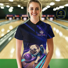 Load image into Gallery viewer, Funny Pug Dog Bowling Team Shirt for Women Custom Bowling Jersey Polo &amp; 1/4-Zip Bowling Unisex QZT908