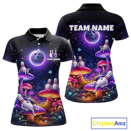 Mystic Bowling Night Garden Custom Bowling Team Shirt for Women Bowling Jersey Polo & Quarter-Zip QZT990