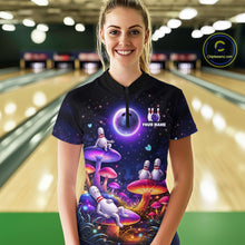 Load image into Gallery viewer, Mystic Bowling Night Garden Custom Bowling Team Shirt for Women Bowling Jersey Polo &amp; Quarter-Zip QZT990