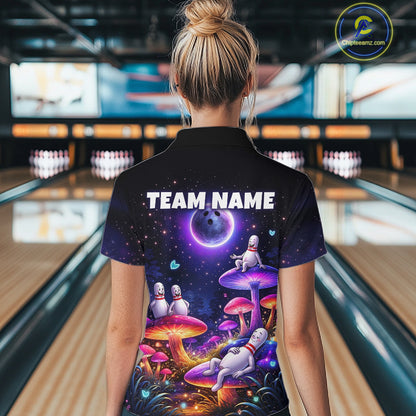 Mystic Bowling Night Garden Custom Bowling Team Shirt for Women Bowling Jersey Polo & Quarter-Zip QZT990