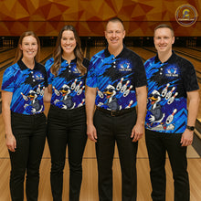 Load image into Gallery viewer, Blue Funny Duck Bowling Shirt for Women Custom Bowling Team Jersey Bowling League Polo &amp; Quarter-Zip QZT944