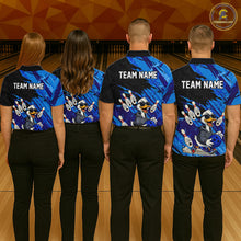 Load image into Gallery viewer, Blue Funny Duck Bowling Shirt for Women Custom Bowling Team Jersey Bowling League Polo &amp; Quarter-Zip QZT944
