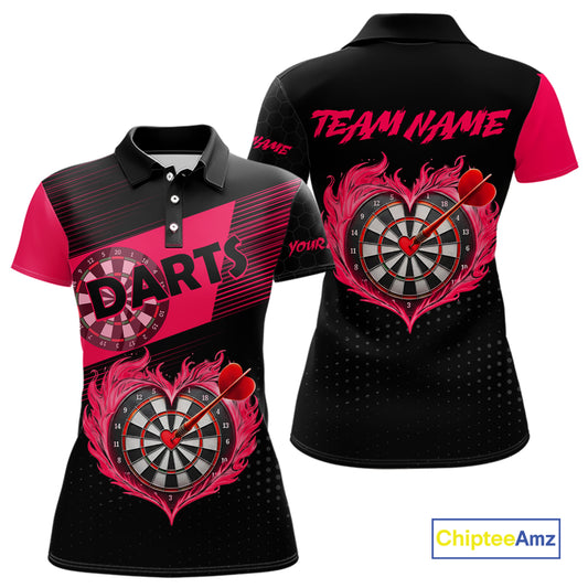 Personalized Pink Dart Shirt for Couples Valentine Dart Jersey for Women Dartboard Shirt for Team DHT9