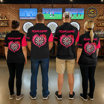 Personalized Pink Dart Shirt for Couples Valentine Dart Jersey for Men Dartboard Shirt for Team DHT9