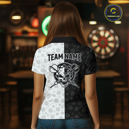 Custom American Flag Dart Team Shirt for Women Skull Darts League Jersey DHT58