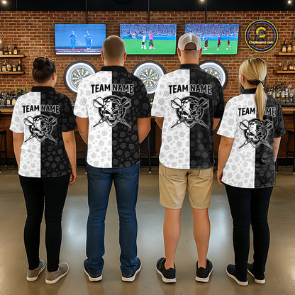 Custom American Flag Dart Team Shirt for Men Skull Darts League Jersey DHT58