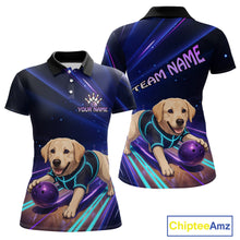 Load image into Gallery viewer, Neon Funny Labrador Retriever Bowling Shirt for Women Custom Bowling Team Jersey Polo &amp; 1/4-Zip QZT992
