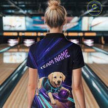 Load image into Gallery viewer, Neon Funny Labrador Retriever Bowling Shirt for Women Custom Bowling Team Jersey Polo &amp; 1/4-Zip QZT992