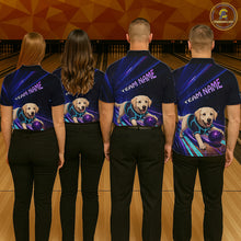 Load image into Gallery viewer, Neon Funny Labrador Retriever Bowling Shirt for Women Custom Bowling Team Jersey Polo &amp; 1/4-Zip QZT992