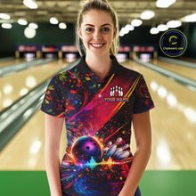 Load image into Gallery viewer, Custom Retro Music Bowling Shirt for Women Bowling Jersey Polo &amp; 1/4-Zip Bowling Tournament QZT954