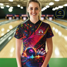 Load image into Gallery viewer, Custom Retro Music Bowling Shirt for Women Bowling Jersey Polo &amp; 1/4-Zip Bowling Tournament QZT954