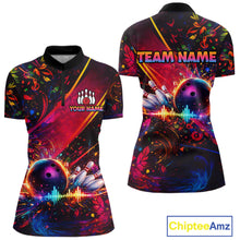Load image into Gallery viewer, Custom Retro Music Bowling Shirt for Women Bowling Jersey Polo &amp; 1/4-Zip Bowling Tournament QZT954