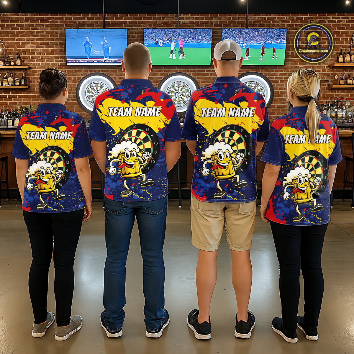 Funny Beer Dartboard Shirt for Men Custom Dart Team Jersey Polo & Quarter-Zip DHT39