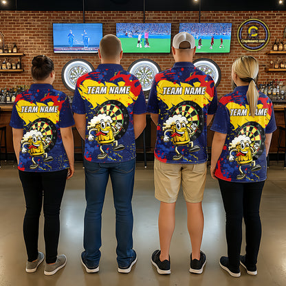 Funny Beer Dartboard Shirt for Men Custom Dart Team Jersey Polo & Quarter-Zip DHT39