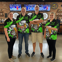 Load image into Gallery viewer, Funny Green Beer Dartboard Team Shirt for Women Custom Dart Jersey Polo &amp; Quarter-Zip Dart Outfit DHT40