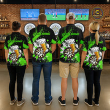 Load image into Gallery viewer, Funny Green Beer Dartboard Team Shirt for Women Custom Dart Jersey Polo &amp; Quarter-Zip Dart Outfit DHT40