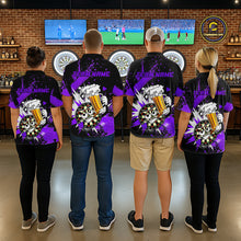 Load image into Gallery viewer, Funny Purple Beer Dartboard Team Shirt for Women Custom Dart Jersey Polo &amp; Quarter-Zip Dart Outfit DHT40