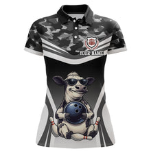 Load image into Gallery viewer, Custom Funny Cow Bowling Shirt for Women Camo Bowling League Jersey Polo &amp; Quarter-Zip QZT871