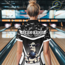 Load image into Gallery viewer, Custom Funny Cow Bowling Shirt for Women Camo Bowling League Jersey Polo &amp; Quarter-Zip QZT871