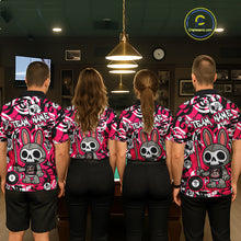 Load image into Gallery viewer, Custom Pink Skull Bunny Billiard Shirt for Women Gothic Billiard Team Jersey Polo &amp; Quarter-Zip BHT30